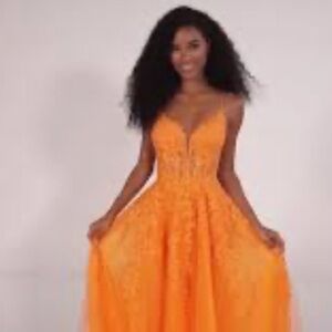 Betsy & Adam Pink Sundress with Spaghetti Straps for Prom